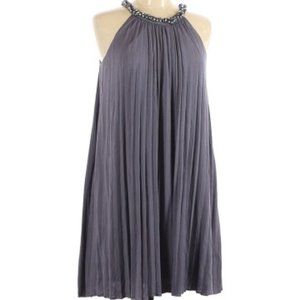 Suzie Chin by Maggy Boutique Gray Pleated Dress